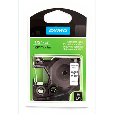 DYMO® D1 Standard Labels 1/2" Black on White
