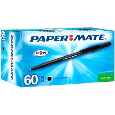 Paper Mate® Ballpoint Stick Pen, Black Ink, Medium, 60 per Pack