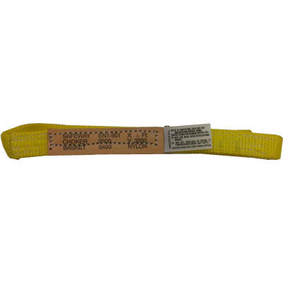 Safeway EN1-901NX04 1" x 4' Endless Nylon Heavy Duty Sling, 1-Ply Yellow