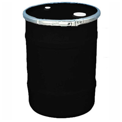 US Roto Molding 15 Gallon Plastic Drum SS-OH-15 - Open Head with Bung Cover - Bolt Ring - Black