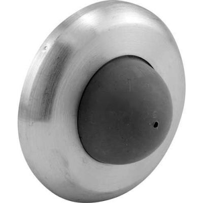 Door Stop, Wall Mount W/Rubber Bumper, Polished Brass - 658-1047 - Pkg Qty 2