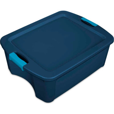 Sterilite Latch & Carry Tote 14447406 - True Blue/Blue Aquarium 12 Gal. 23-5/8" x 18-5/8" x 9-1/4" - Pkg Qty 6