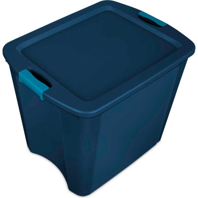 Sterilite Latch & Carry Tote 14487404 - True Blue/Blue Aquarium 26 Gal. 23-5/8" x 18-5/8" x 20-1/8" - Pkg Qty 4