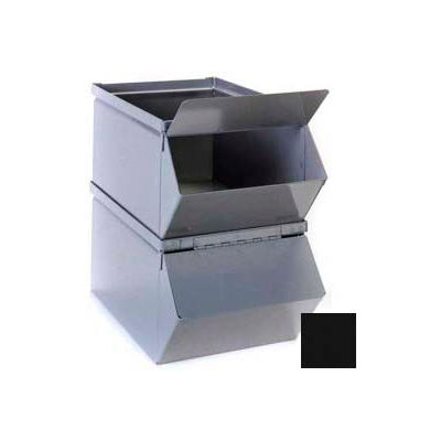 Stackbin® Hinged Hopper Front Cover For 9"W x 18-3/4"D x 7-1/2"H Steel Bins, Black