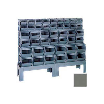 Stackbin® Steel Hopper Bin Compartment System, 65-1/2"W X 16"D X 52-1/2"H, 44 Steel Bins, Gray