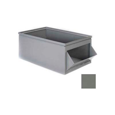 Stackbin® Steel Bin 1-802 - 12"W x 21"D x 8"H Steel Hopper Box, Gray