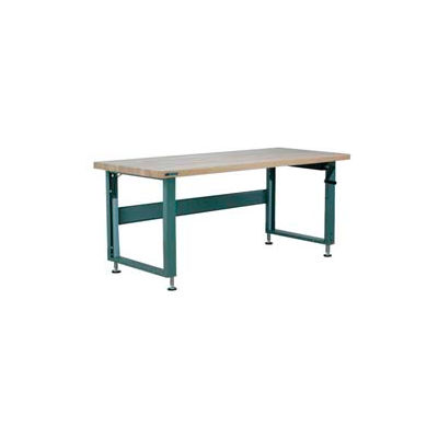 Stackbin Workbench, 4000 Series, Ash Butcher Block Square Edge, 48"W X 36"D, Gray
