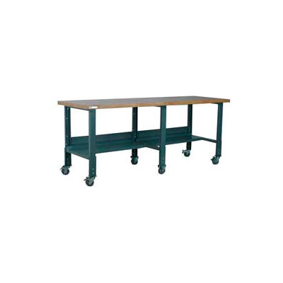 Stackbin 3512 Series Workbench W/ Ash Square Edge Top, 96"W x 30"D, Gray