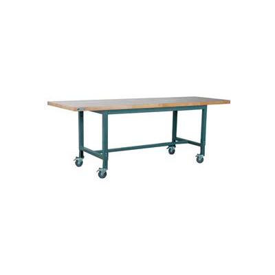 Stackbin 1012 Series Workbench W/ Ash Square Edge Top, 96"W x 36"D, Gray