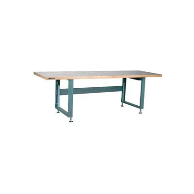 Stackbin 4000 Series Workbench W/ Ash Square Edge Top & Power Lift, 96"W x 36"D, Gray