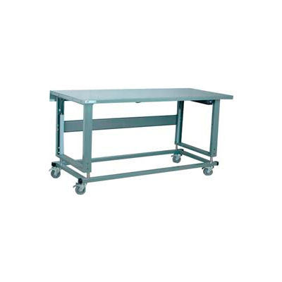 Stackbin 2500 Series Workbench W/ Steel Square Edge & Power Lift, 72"W x 30"D, Gray