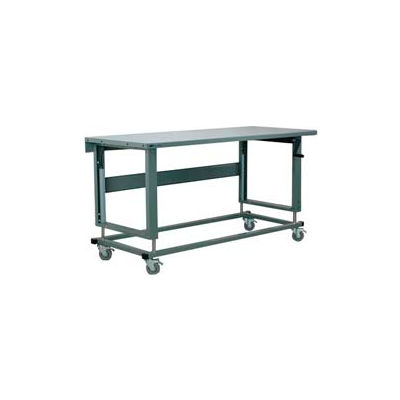 Stackbin 2500 Series Workbench W/ Steel Square Edge Top, 72"W x 30"D, Gray