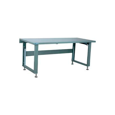 Stackbin 4000 Series Workbench W/ Steel Square Edge & Power Lift, 72"W x 30"D, Gray