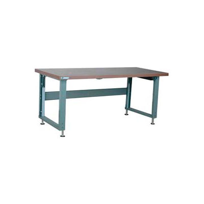 Stackbin 4000 Series Workbench W/ Hardboard Top & Power Lift, 48"W x 30"D, Gray
