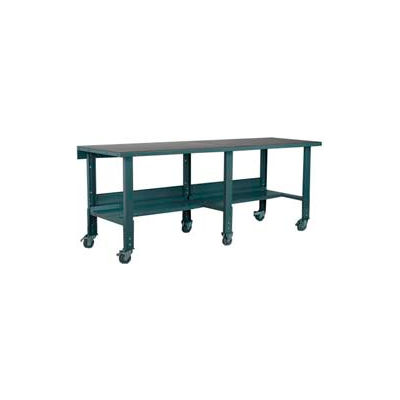 Stackbin 3512 Series Workbench W/ Hardboard Over Steel Top, 96"W x 36"D, Black