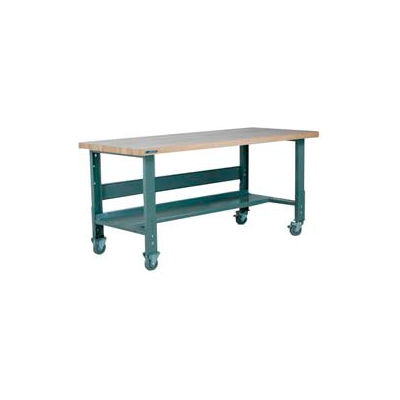 Stackbin 3512 Series Workbench W/ Maple Square Edge Top, 48"W x 36"D, Black