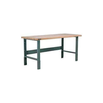 Stackbin 3505 Series Workbench, Maple Butcher Block Square Edge, 72"W x 30"D, Blue