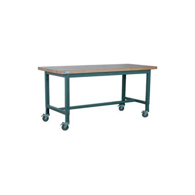 Stackbin 1012 Series Workbench W/ Maple Square Edge Top, 72"W x 36"D, Black
