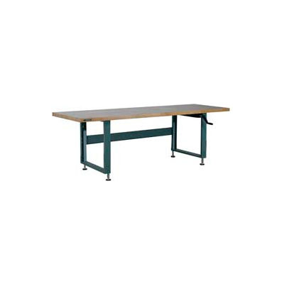 Stackbin Workbench, 4000 Series, Maple Butcher Block Square Edge, 96"W X 30"D, Gray