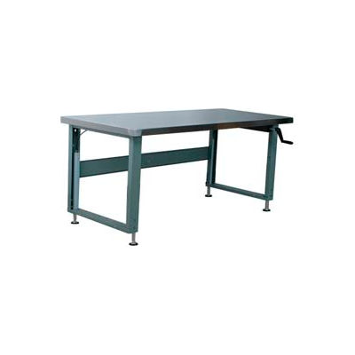 Stackbin Workbench, 4000 Series, Hardboard Over Stainless, 72"W X 36"D, Black