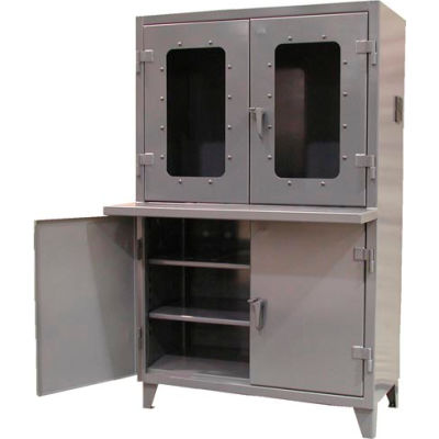 Strong Hold Clear View Computer Cabinet with Welded Shelf ...