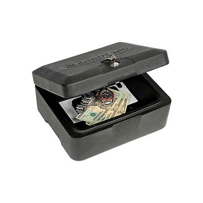 SentrySafe Fire Chest 0500 with Key Lock - 12-13/16"W x 10-5/16"D x 6-1/8"H, Black