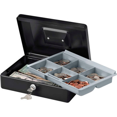 SentrySafe Cash Safe Box CB-10 Key Lock, 9-13/16"W x 7-7/16"D x 3-5/16"H,Black