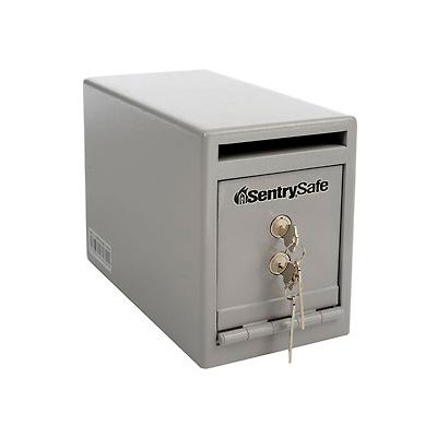 SentrySafe Under Counter Drop Slot Safe UC-025K - 6"W x 12-5/16"D x 8-1/2"H, Gray