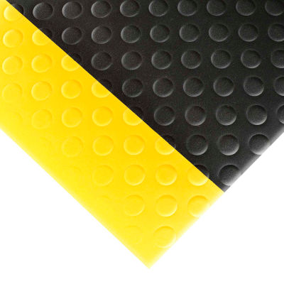 NoTrax® Bubble Sof-Tred Anti Fatigue Mat 1/2" Thick 3' x 5' Black/Yellow Border