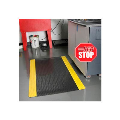 NoTrax® Saddle Trax® Anti Fatigue Mat 1" Thick 3' x Up to 75' Black/Yellow Border