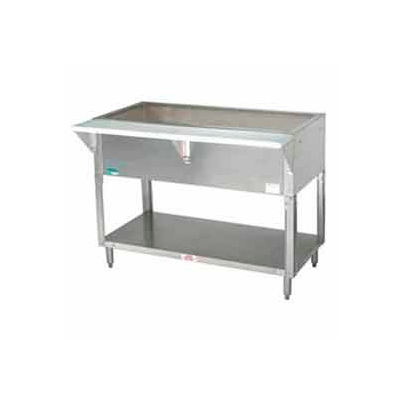Coldpan Table, 31.812"L 2-Pan Size, S/S Open Base w/Undershelf