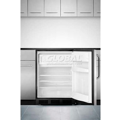 Summit-Refrigerator-Freezer, ADA Compliant, Built-In Undercounter, S/S Door, Black