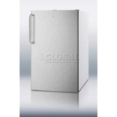 Summit CM411LSSTB Counter Height Refrigerator-Freezer W/Lock 4.1 Cu. Ft. White/Stainless Steel