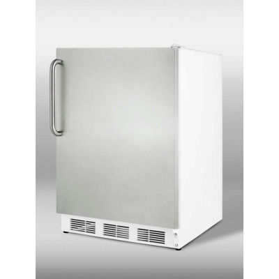 Summit CT66JSSTBADA ADA Comp Freestanding Refrigerator-Freezer 5.1 Cu. Ft. White/Stainless Steel