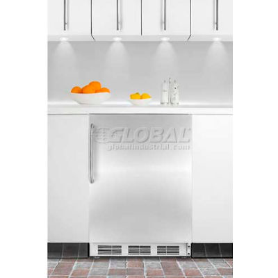 Summit ADA Comp Built in Undercounter Refrigerator 5.5 Cu. Ft. White/Stainless Steel