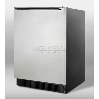 Summit-ADA Comp Freestanding All-Refrigerator, S/S Door, Horizontal Handle, Black,