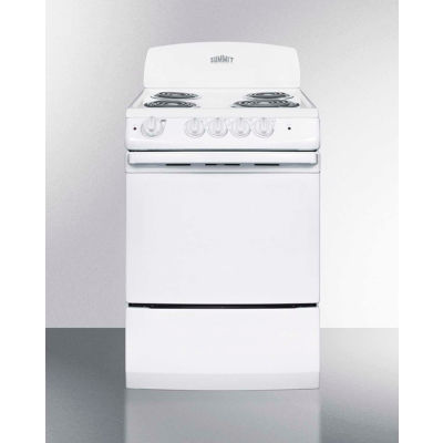Summit-Range, Electric, 4 Burners, White, 23.5"W x 23.5"D x 42"H