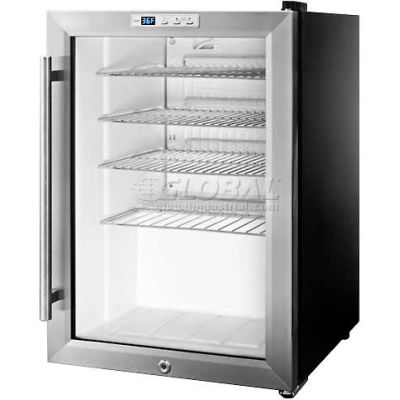 Summit-Countertop Beverage Cooler, Black, Glass Door, Lock