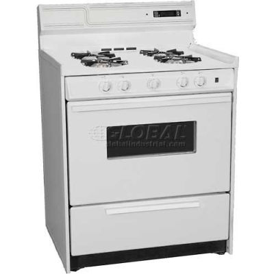 Summit-Deluxe Gas Range, 30"W Electronic Ignition, Digital Clock/Timer, Oven Door, Light