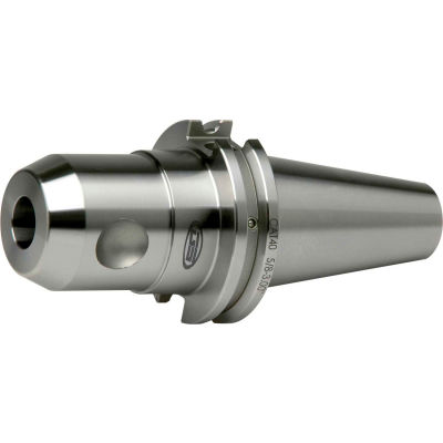 CAT40 - 3/8" - 1.38" End Mill Holder, Stubby, DIN Coolant, Ground Body, Premium Balanced to 30K RPM