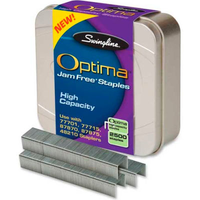 Swingline® Optima™ High Capacity Staples, 3/8" Leg Length, 125 Per Strip, 2500/Box