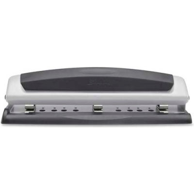 Swingline® Precision Pro® Desktop Punch, 2 - 3 Holes, 10 Sheets, Black/Silver