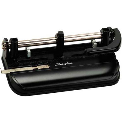Swingline® Lever Handle Heavy Duty Punch, 2 - 7 Holes, 32 Sheets, Black