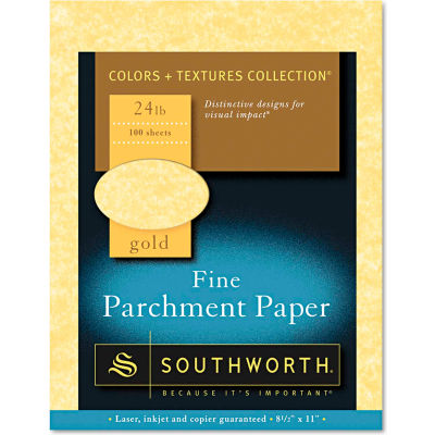 Southworth® Parchment Specialty Paper P994CK336, 8-1/2" x 11", Gold, 100/Pack