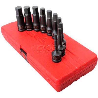 Sunex Tools 2639 10 PC. 1/2" Drive 6MM-19MM Metric Impact Hex Driver Set W/ Blow Molded Case