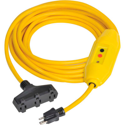 GFCI Cord Set 30438306-01, In-Line, Auto, 100 FT, Yellow