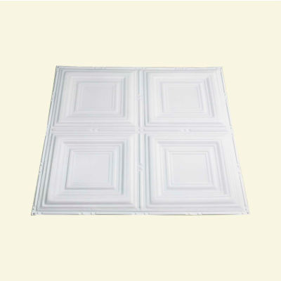 Great Lakes Tin Syracuse 2' X 2' Nail-Up Tin Ceiling Tile in Matte White - T50-01