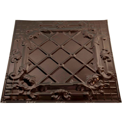 Great Lakes Tin Toledo 2' X 2' Nail-up Tin Ceiling Tile in Bronze Burst - T55-06