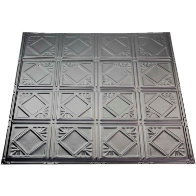 Great Lakes Tin Ludington 2' X 2' Lay-in Tin Ceiling Tile in Argento - Y57-07