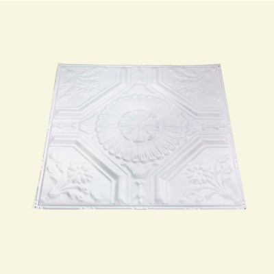 Great Lakes Tin Rochester 2' X 2' Lay-in Tin Ceiling Tile in Gloss White - Y58-00